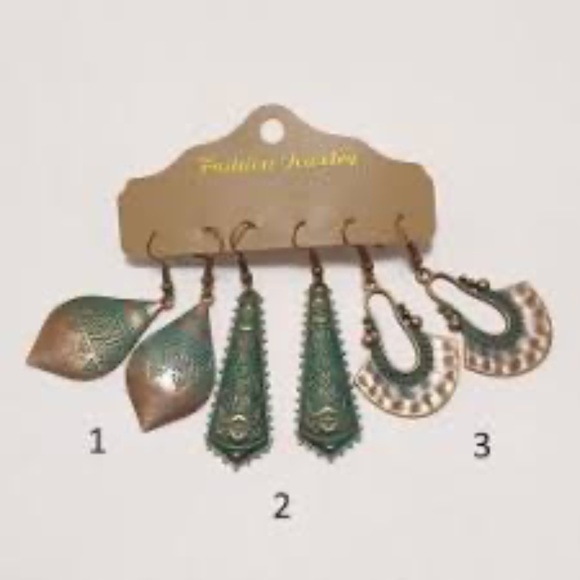 FASHION JEWELRY TURQUOISE and COPPER LONG EARRING COLLECTION - Picture 15 of 16